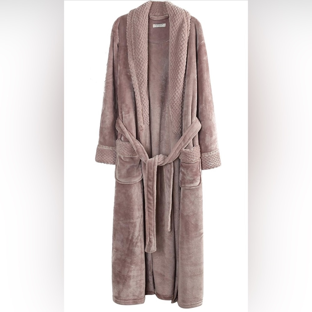 Women's Plush Soft Warm Fleece Bathrobe Robe